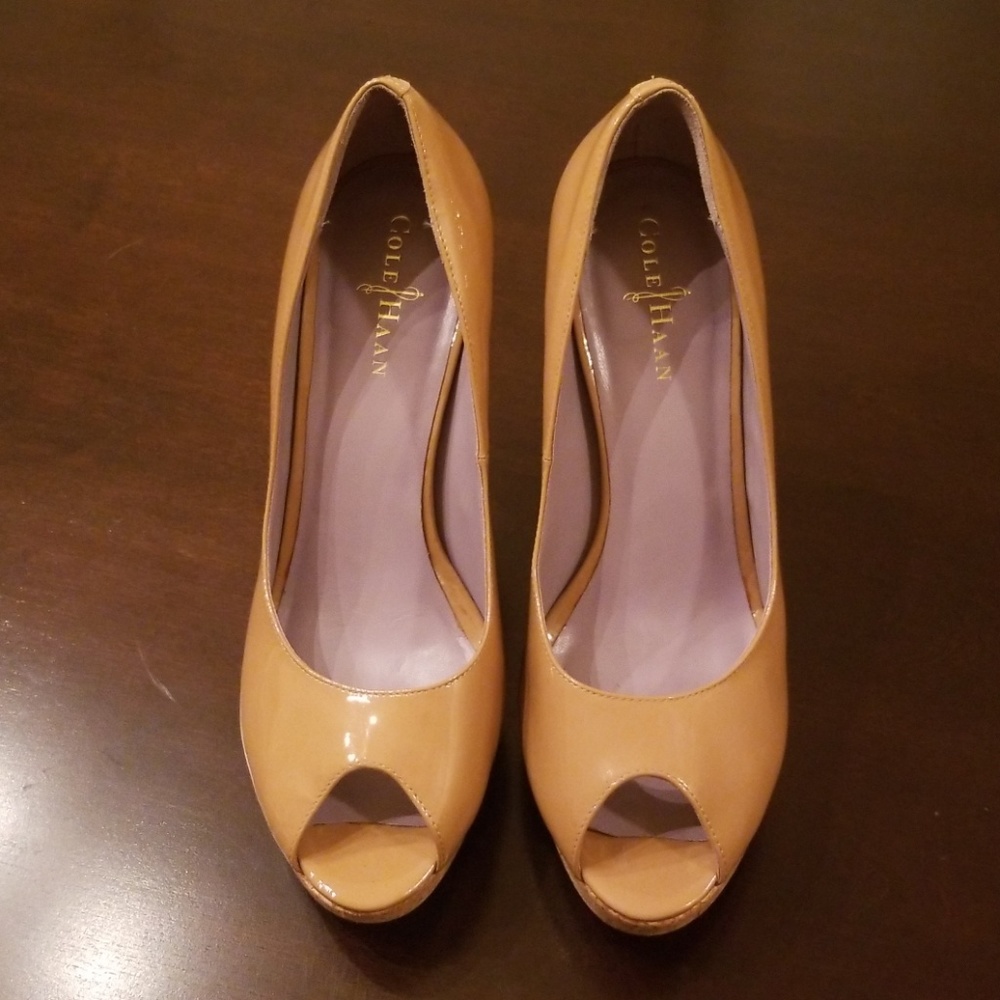 Cole Haan Nike Air Peep Toe Platform Cork Pumps